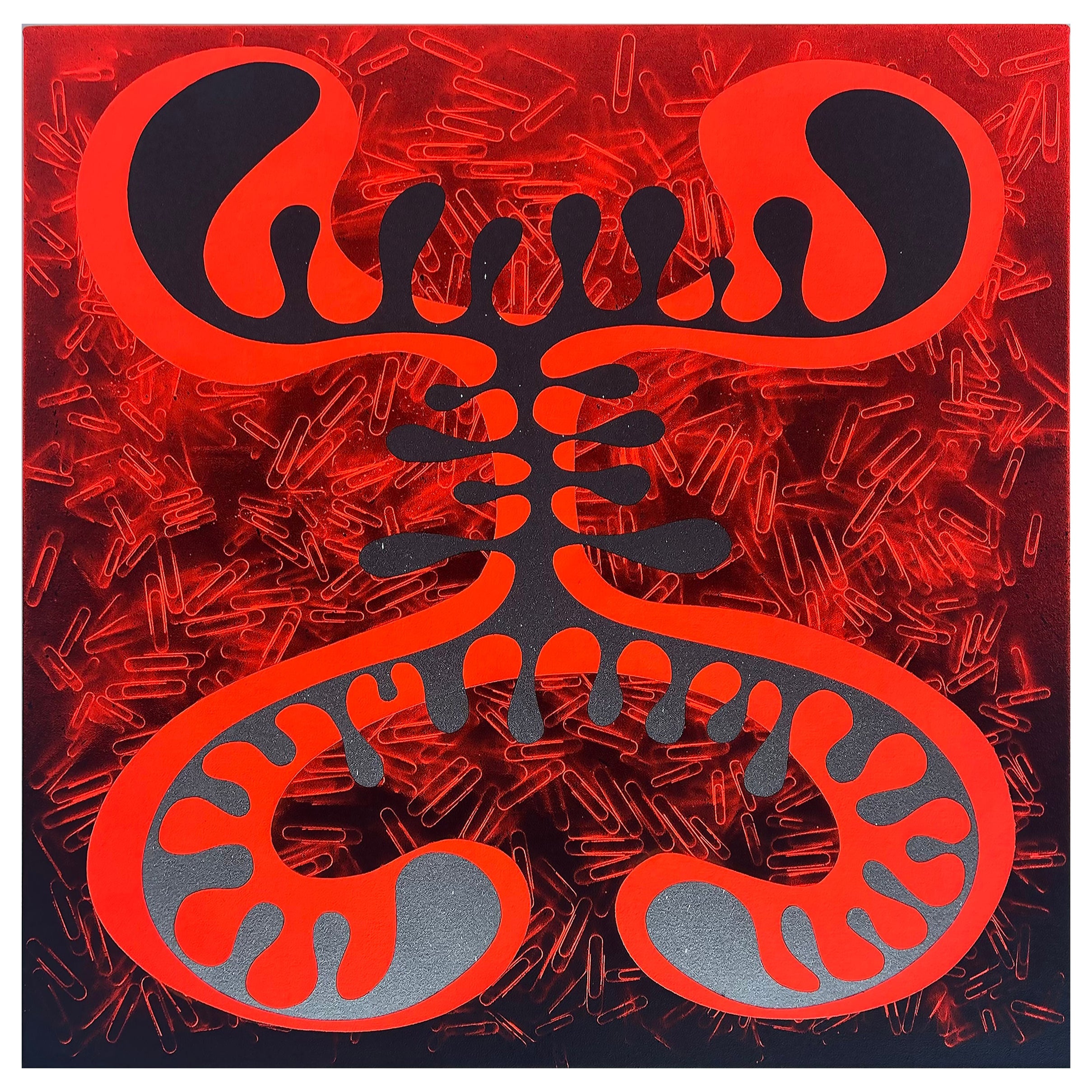 Abstraktes Gemälde in Mischtechnik des Miamier Künstlers Gustavo Oviedo mit dem Titel Spinal  2021