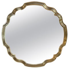 Vintage Scalloped Brass Mirror Baker
