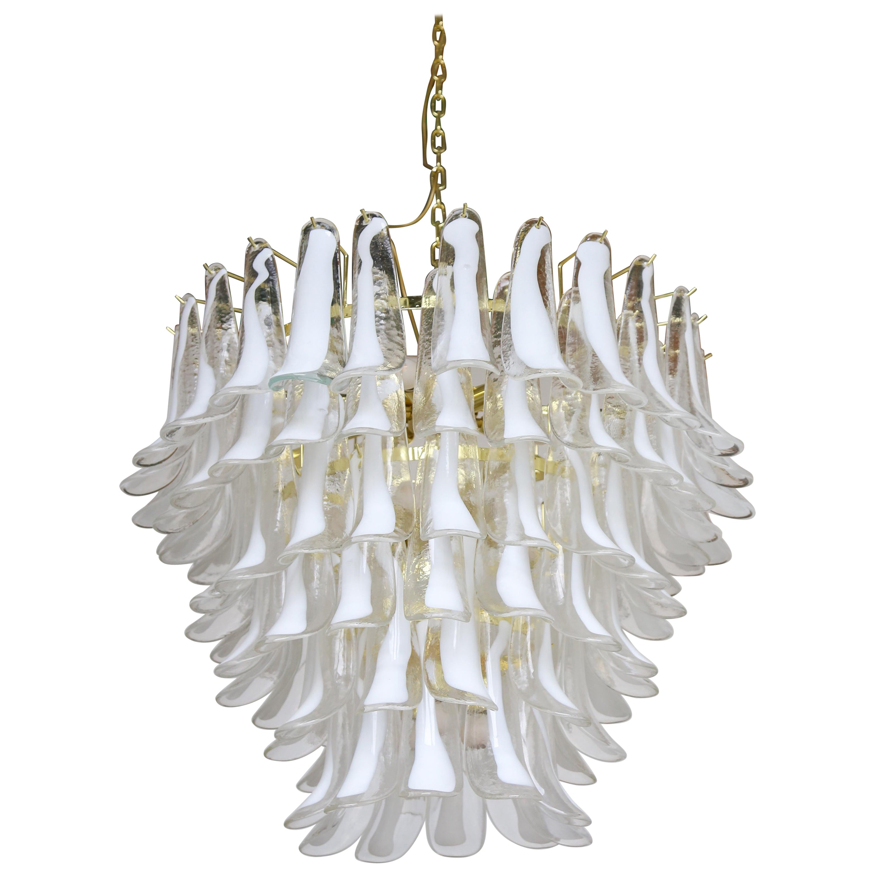White Murano Glass Chandelier by Lumini Collections
