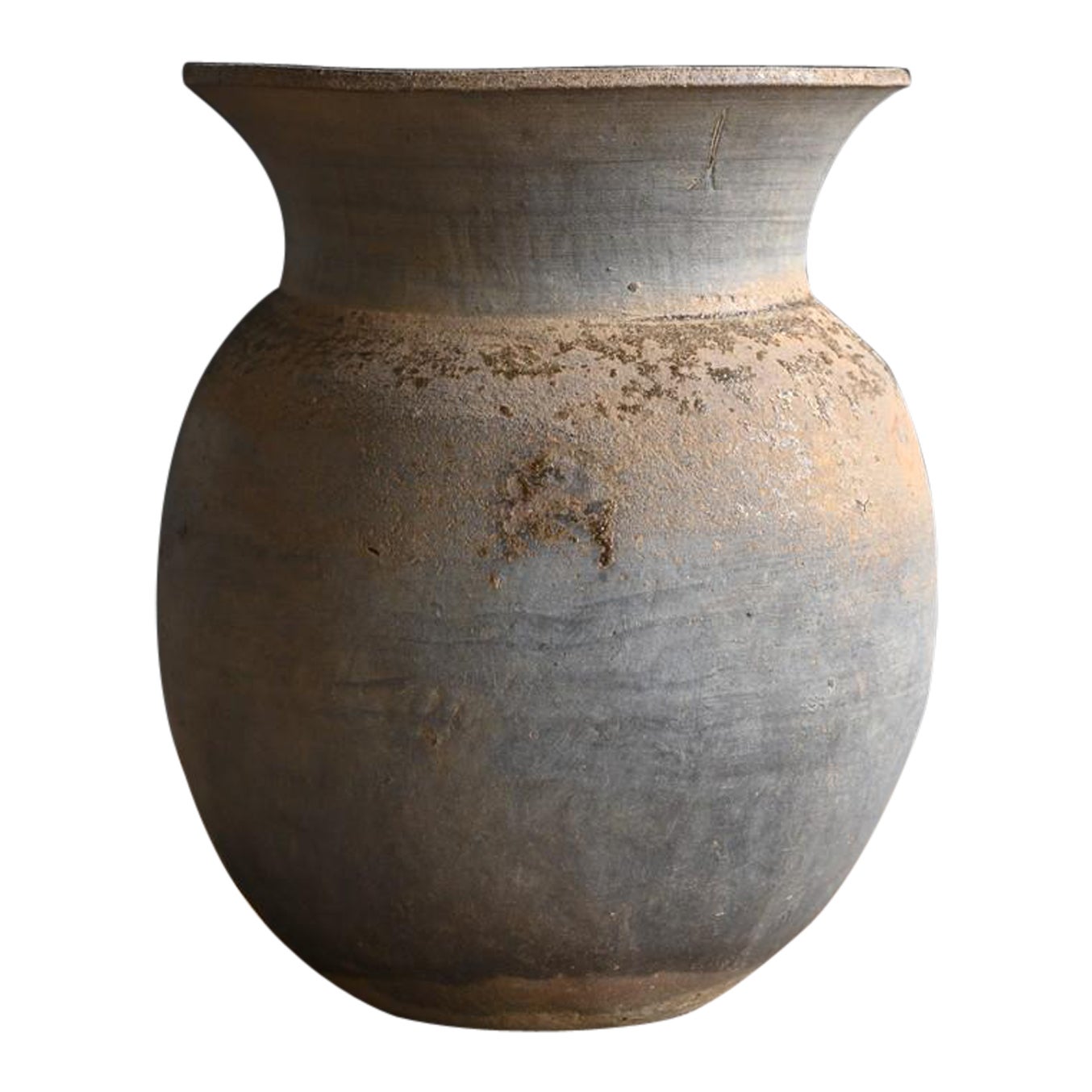 Magnifique vase à fleurs coréen ancien en faïence/gris excavé