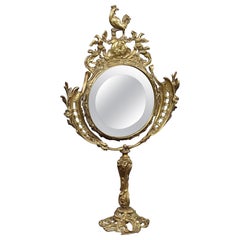 Gold-colored Antique dressing table/mirror from France