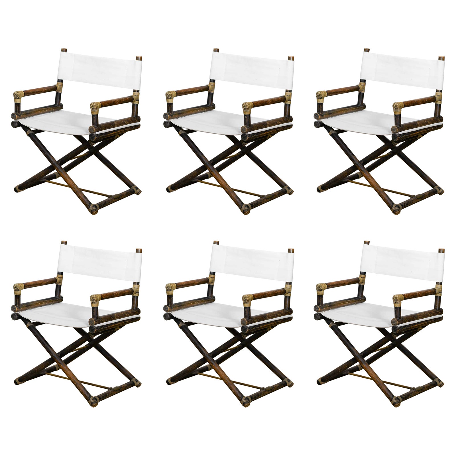 Set of 6 director’s chairs #McGuire San Francisco 1970