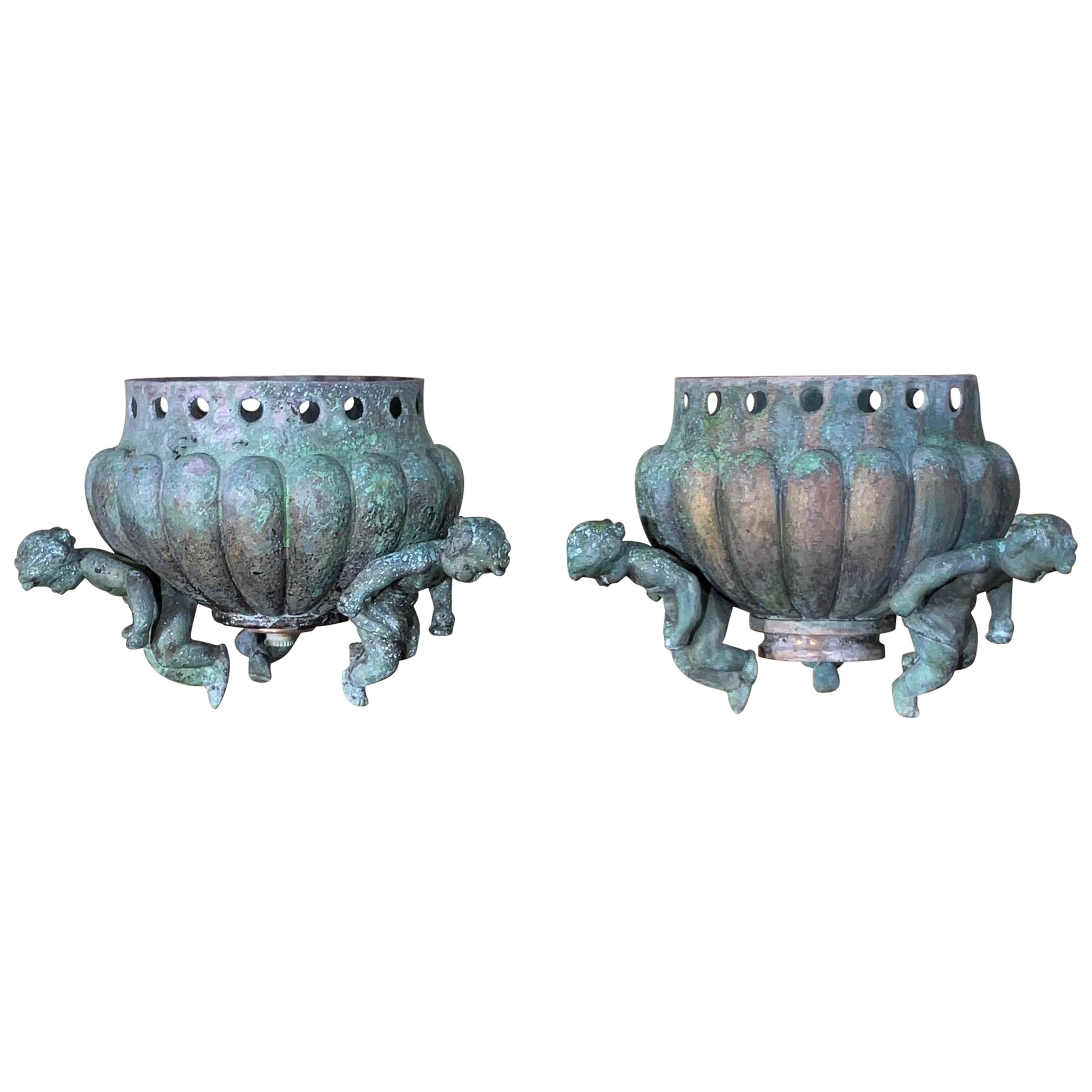 One Of A Kind Pair of 19th Century Architectural Bronze Element For Sale