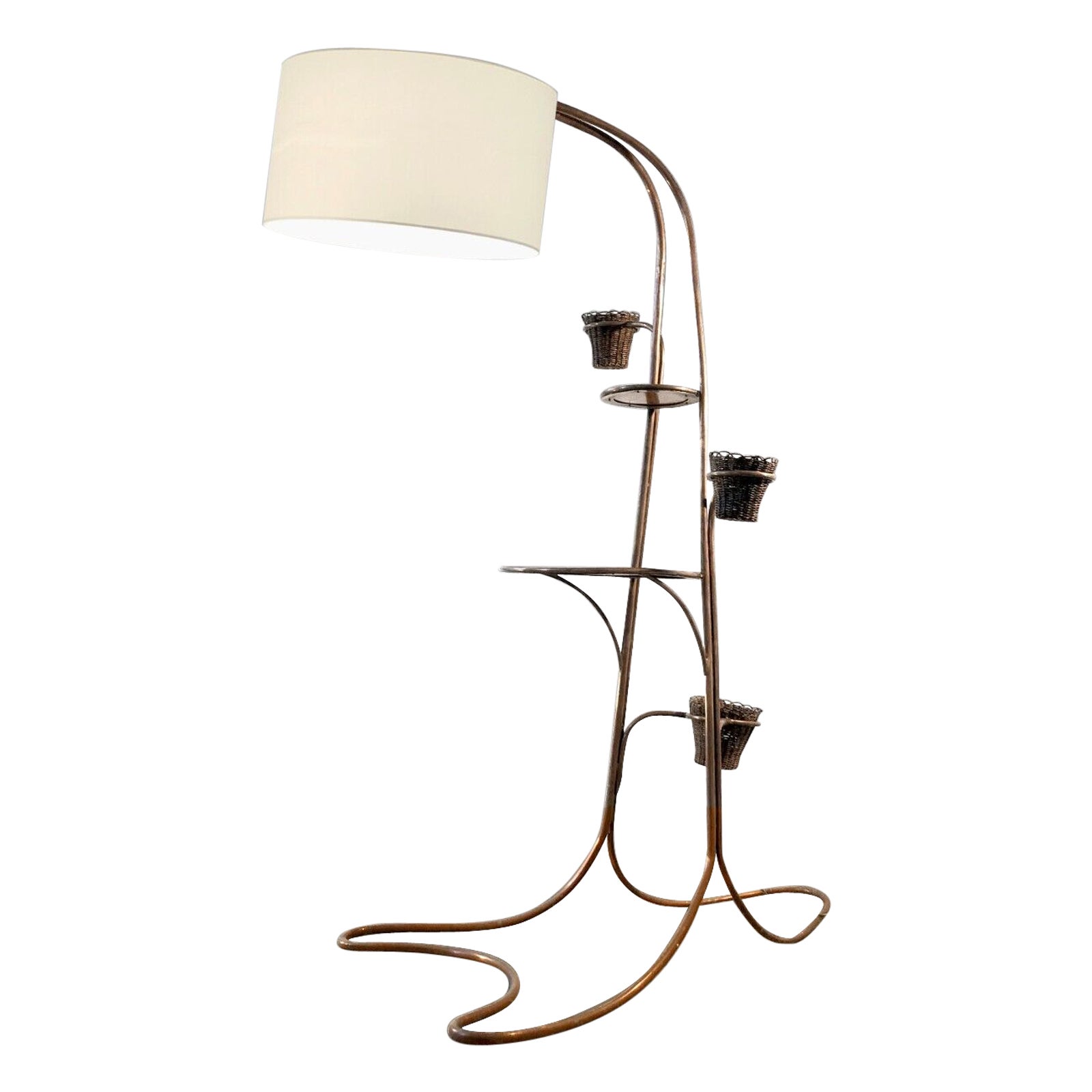 A SPECTACULAR SCULPTURAL MID-CENTURY-MODERN FREE-FORM FLOOR LAMP, France 1950 For Sale