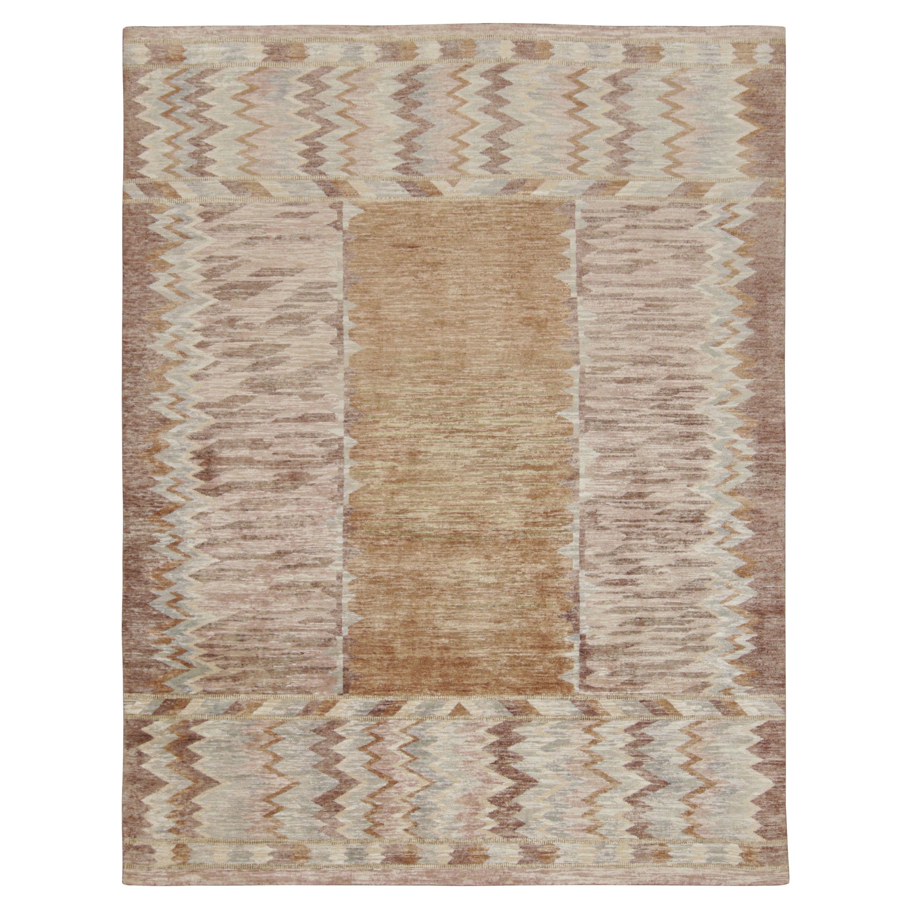 Rug & Kilim's Teppich im skandinavischen Stil mit geometrischen Chevron-Mustern