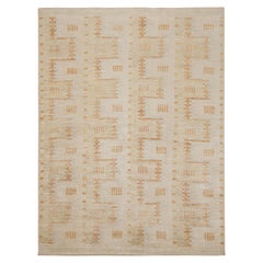 Rug & Kilim’s Scandinavian Style Rug in Ivory and Beige, with Geometric Pattern