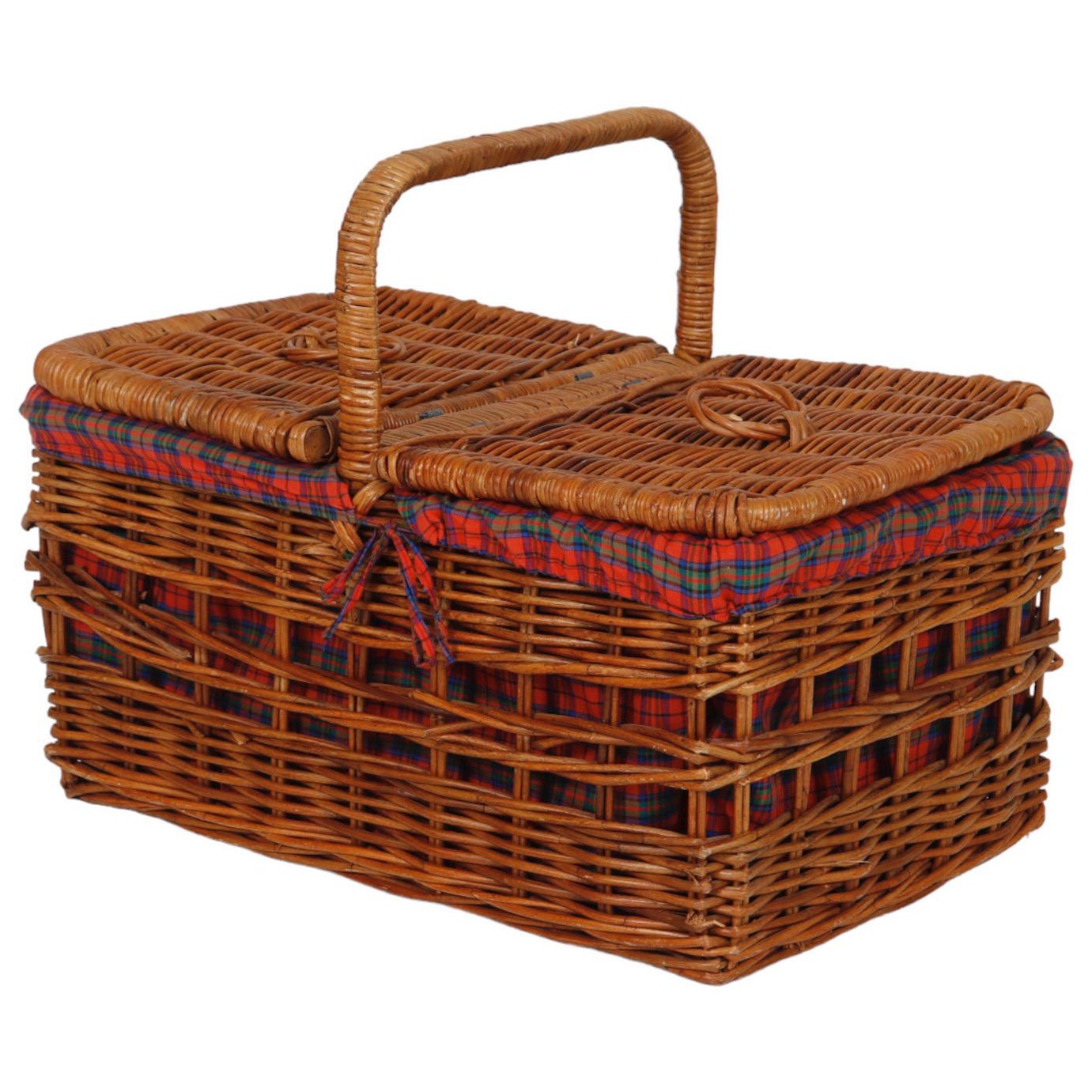 Gewebter Rattan-Picknick Hamper-Korb im Angebot