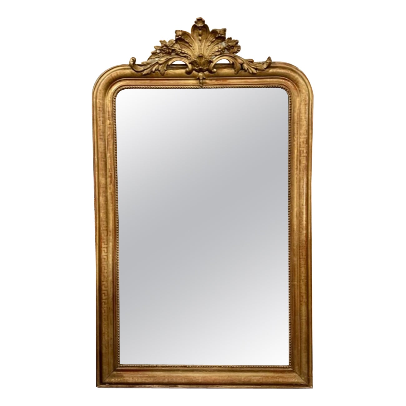 Miroir Louis Philippe français du 19ème siècle avec crête