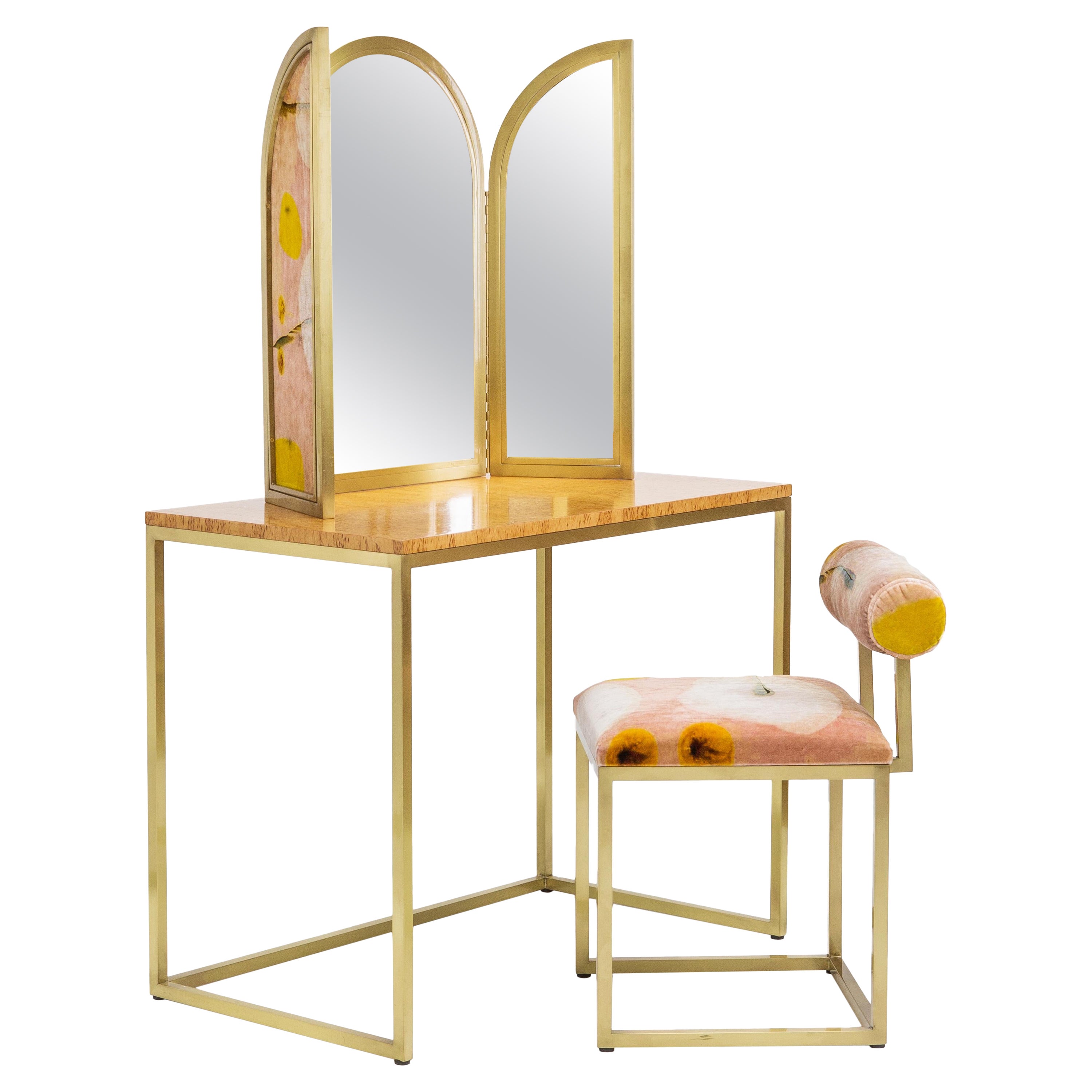 Set Of 2 Awaiting Vanity Table and T Stool by Secondome Edizioni For Sale