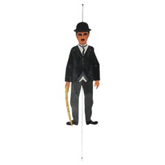 Antique Charlie Chaplin Pullstring Flat Puppet