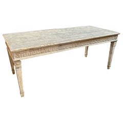 19th Century French Carved and Painted Greek Key Tables