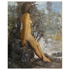 Young Naked Woman In A Landscape", Lucien Grandgérard, Circa 1925