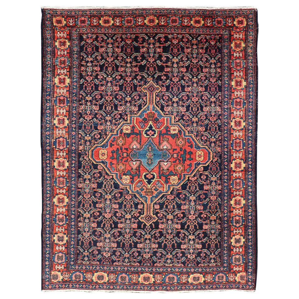 Antique Persian Fine Senneh Rug with Medallion's 3'10 x 5'1 For Sale at ...