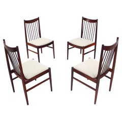 Set of Four Danish Mid Century Danish Modern Rosewood Spindle Back Dining Chairs