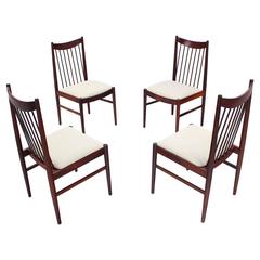 Set of Four Danish Mid Century Danish Modern Rosewood Spindle Back Dining Chairs 3