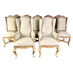 Set of (12) French Louis XV Style Dining Chairs