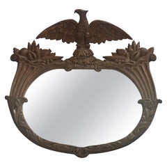 19th C. Federal Style Gilt Wood Mirror w/ Eagle & Cornucopias