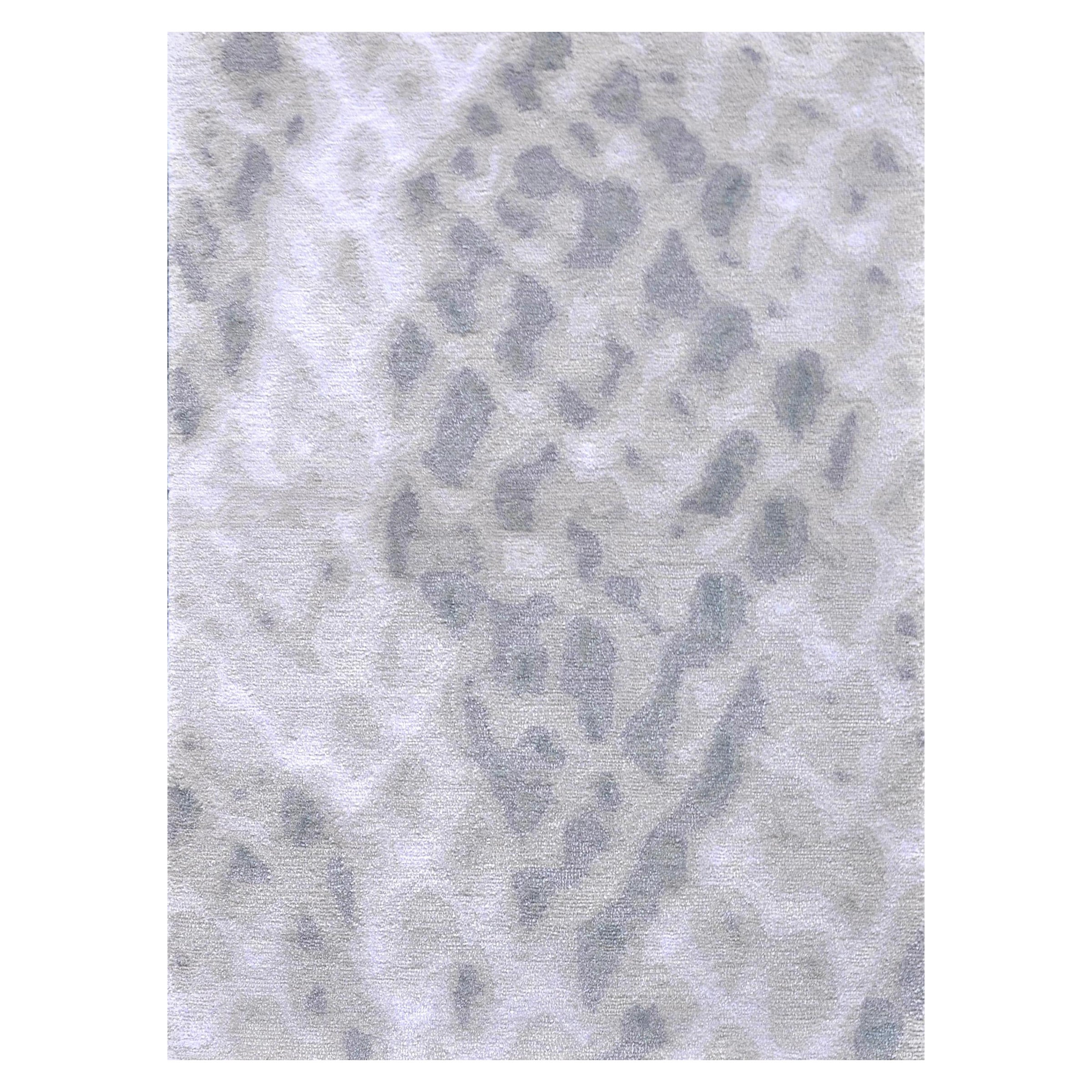 "Molurus - Gray + Cream" /  8' x 10' / Hand-Knotted Wool + Silk Rug