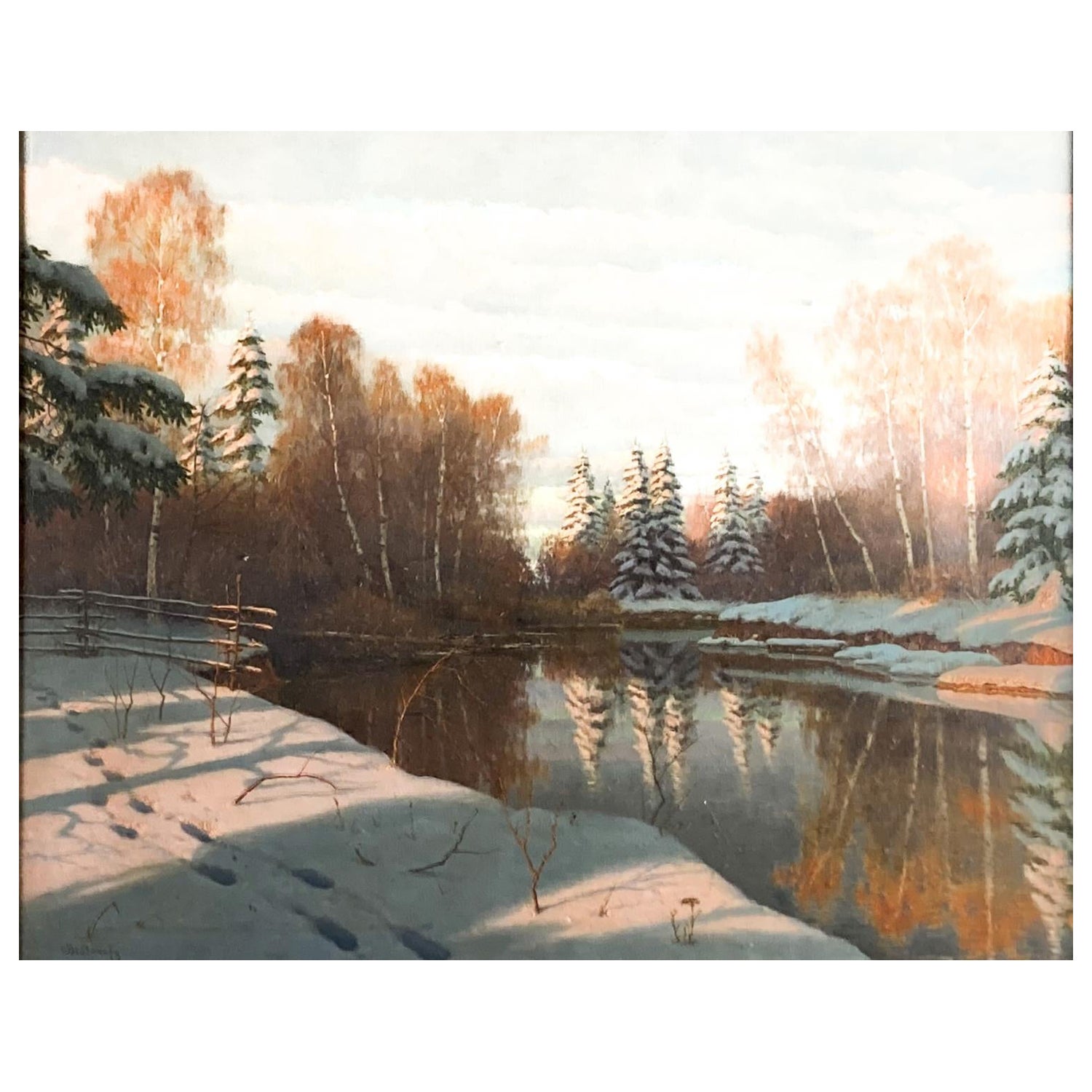 Boris Vasilevich Bessonov (1862-1934) Russian Winter Landscape