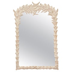 Vintage Serge Roche Style Carved Palm Frond Mirror