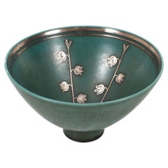 Vintage Wilhelm Kåge for Gustavsberg, Argenta Bowl in Ceramics and Silver