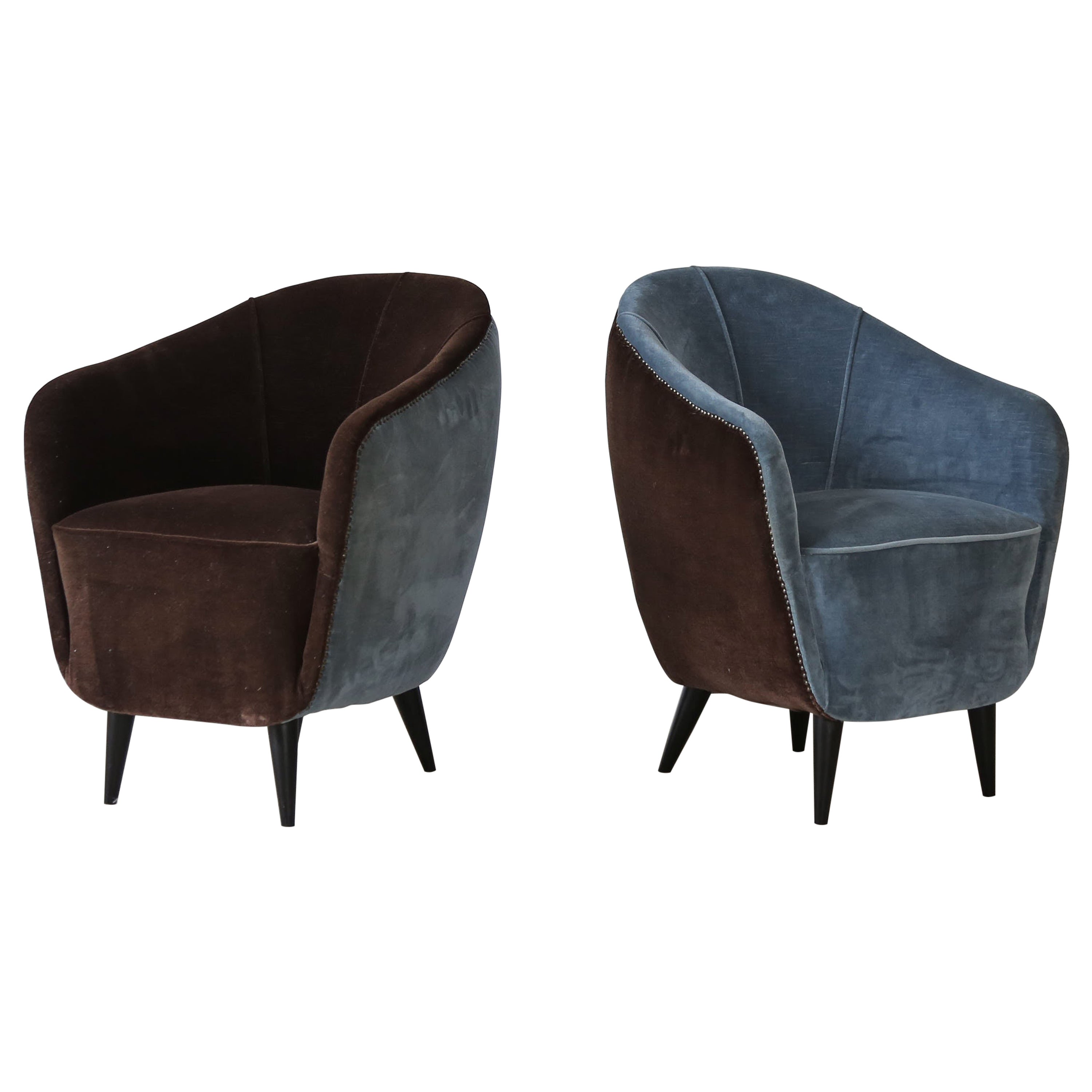 Pair of Gio Ponti Style Chairs, Italy, 1960s