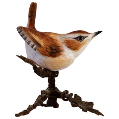 Used Albany Worcester Porcelain & Bronze Bird Sculpture
