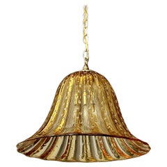 Murano Gold Glass Bell Shaped Chandelier or Pendant