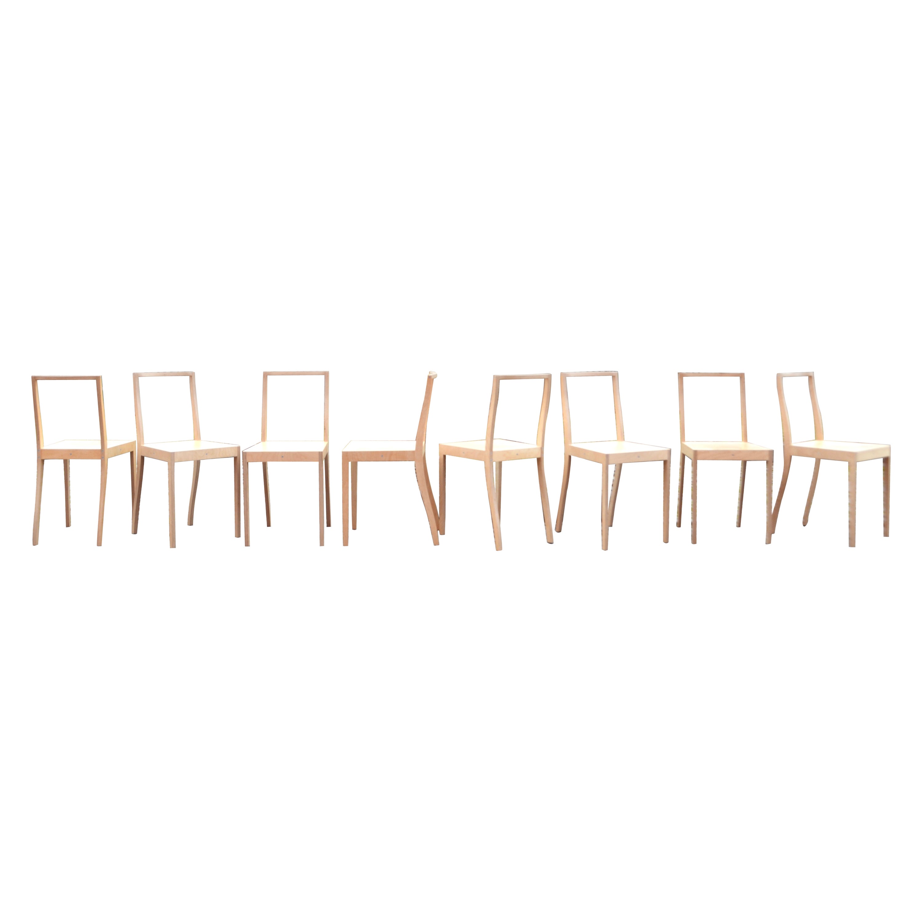 Jasper Morrison Ply Chair Plywood for Vitra Set of 8 For Sale