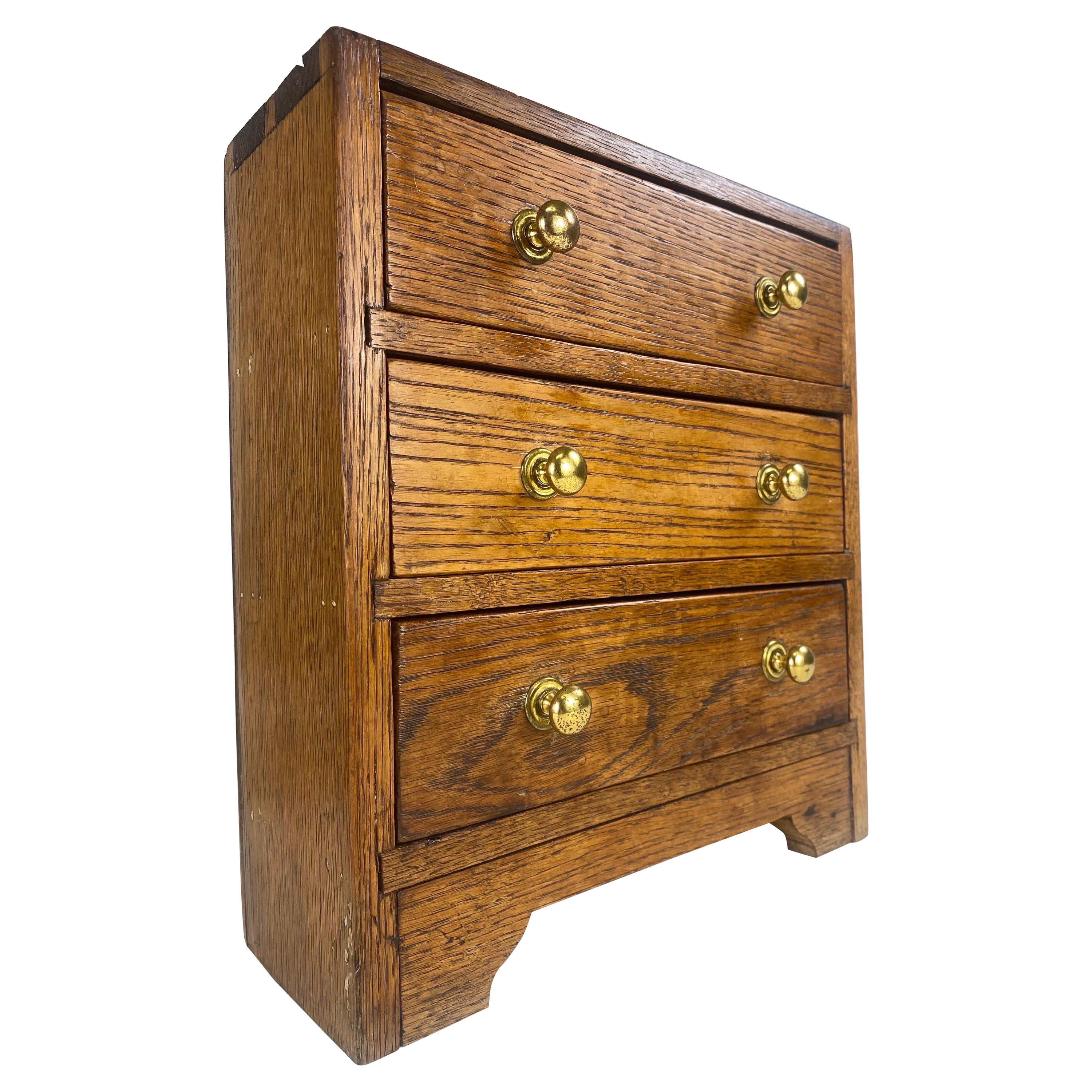 Antique hand made rustic miniature chest of drawers. For Sale