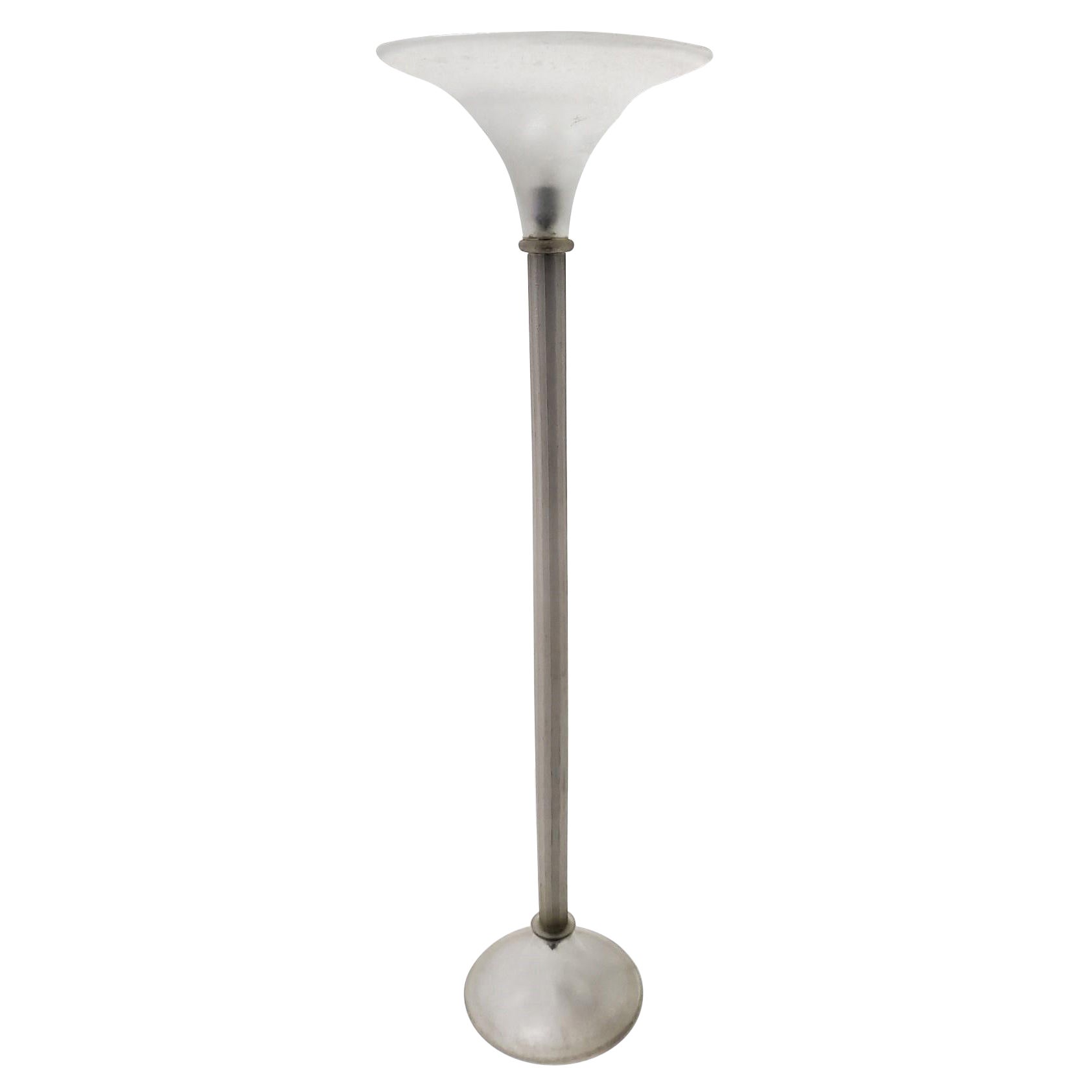 Karl Springer for Seguso Murano Glass Torchère Floor Lamp  For Sale