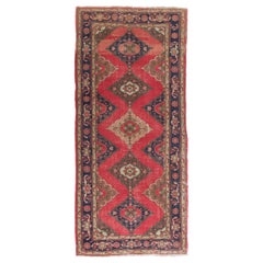 5x11 Ft One-of-a-Kind Vintage Runner Rug. Handmade Turkish Carpet for Hallway