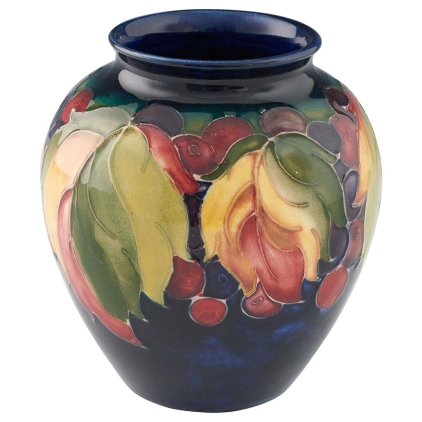 William Moorcroft Wisteria Plum Vase c1940