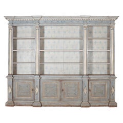 Antique Italian Painted Library Bookcase