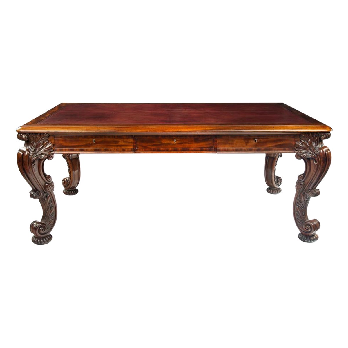 A large late Regency mahogany partner’s library table attributed to Gillows