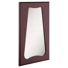 Miroir Encadré Moderne et Minimaliste Personnalisable Rouge Noir Mat Wood Wood Lacquer