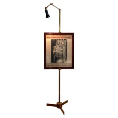 Italian Mid Century, Tall Easel Floor Lamp in Brass 