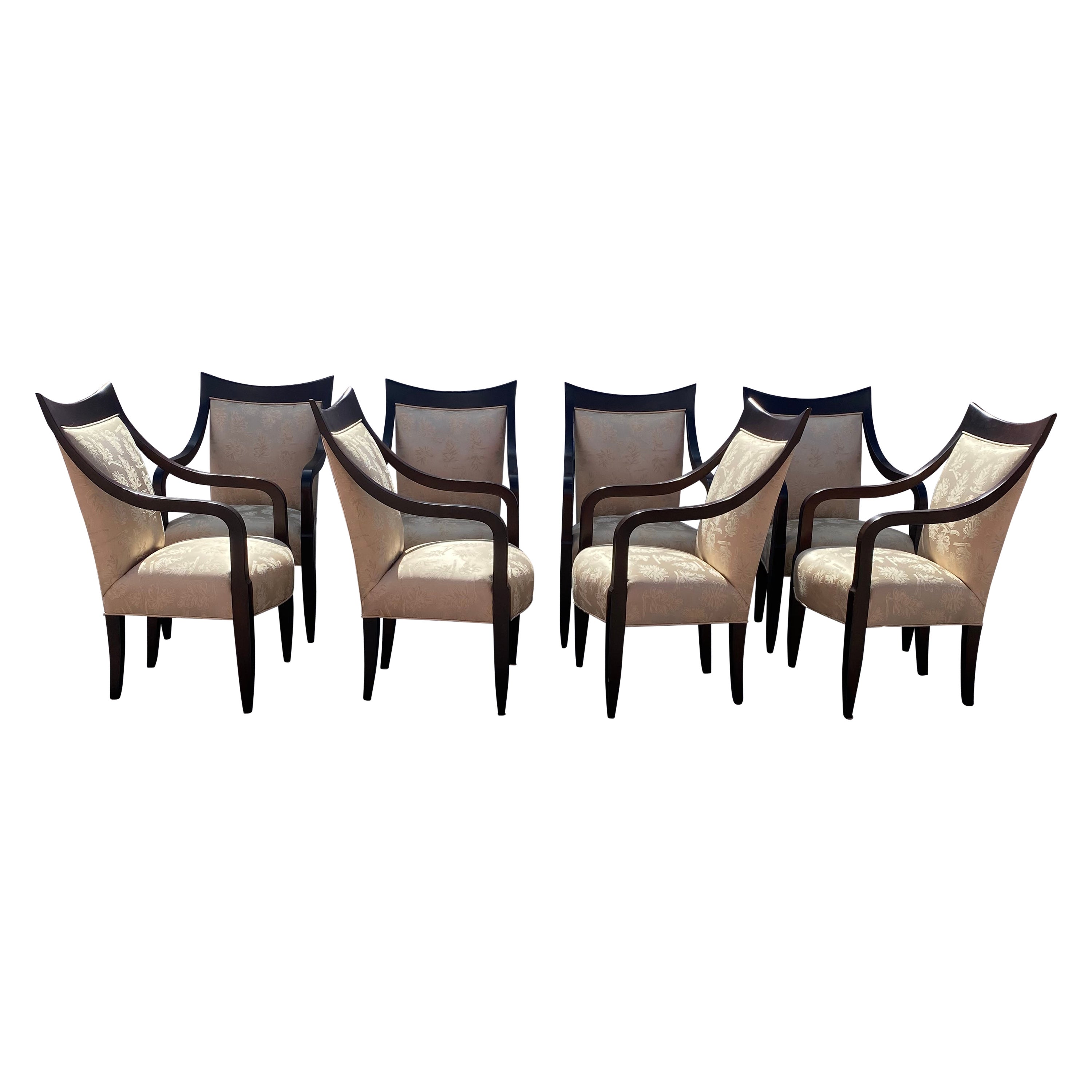 Donghia Silk Sculptural Wood Dining Chairs, Set of 8 For Sale