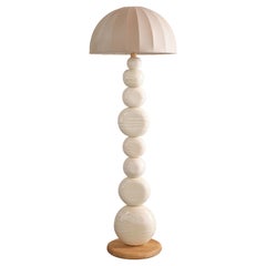 Henry Holland Studio Handmade Oatmeal and White Ceramic Sphere Floor Lamp