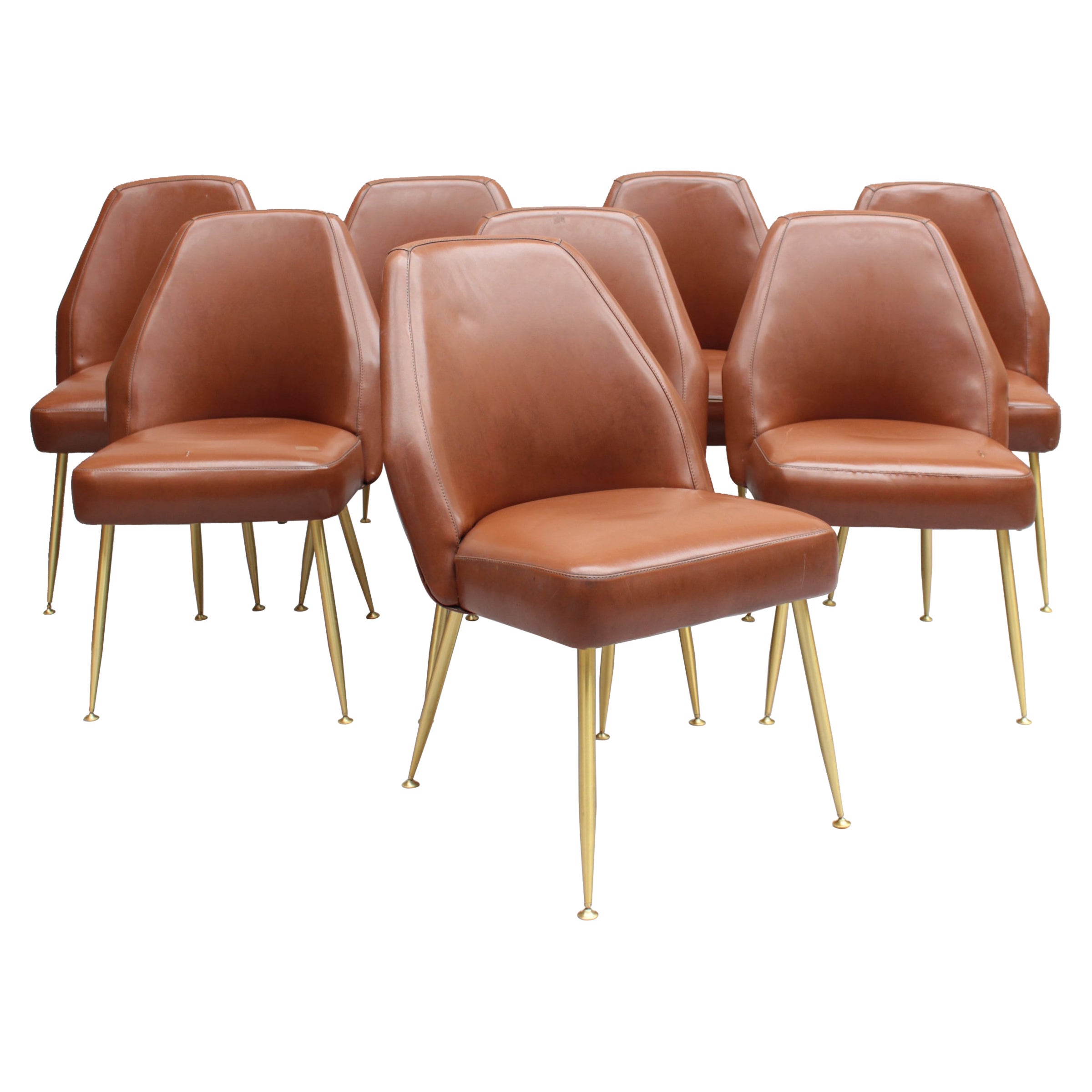 Ensemble de 8 chaises de salle à manger Campanula des années 1950 par Carlo Pagani pour Arflex  en vente