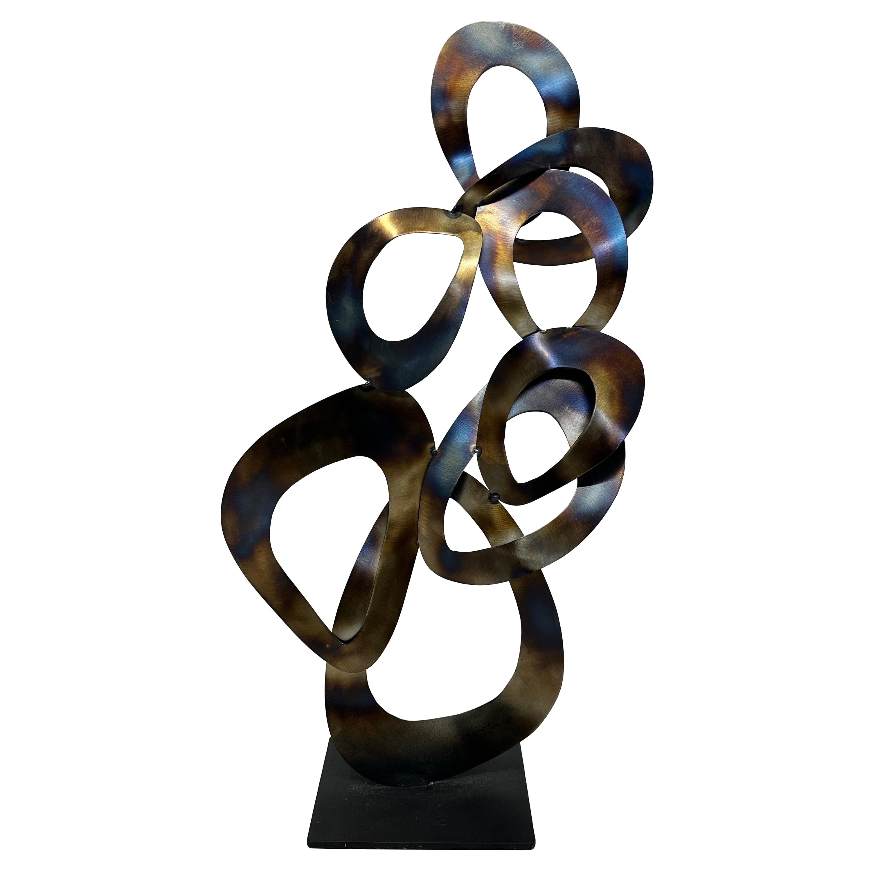 Contemporary Metal Sculpture Artist Signed, 2008 For Sale