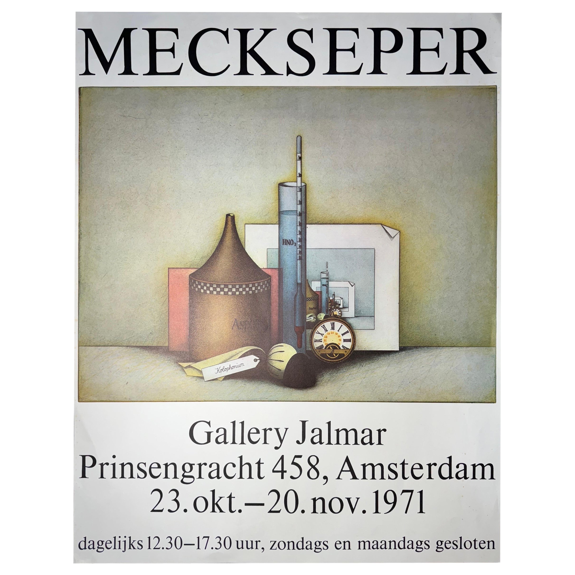 1971 Friedrich Meckseper, Gallery Jalmar, Amsterdam Exhibition Print For Sale