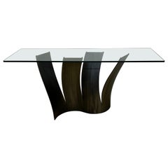 Maurice Barilone “Voiles” Steel and Glass Console Table for Roche Bobois