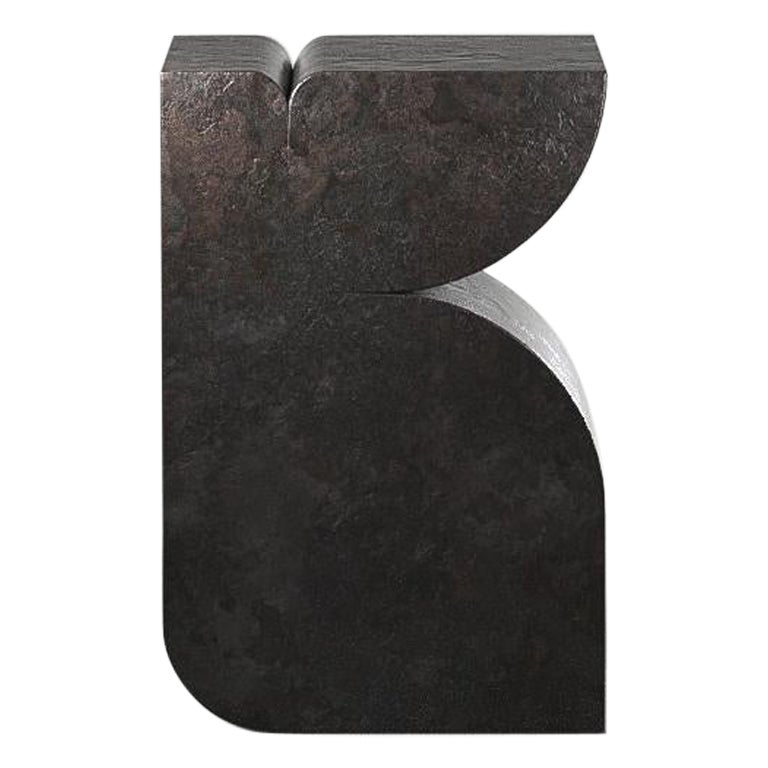 Solid Lava Stone Fold Side Table I by Arthur Vallin For Sale