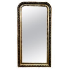 19th Century French Louis Philippe Silver and Black Mirror