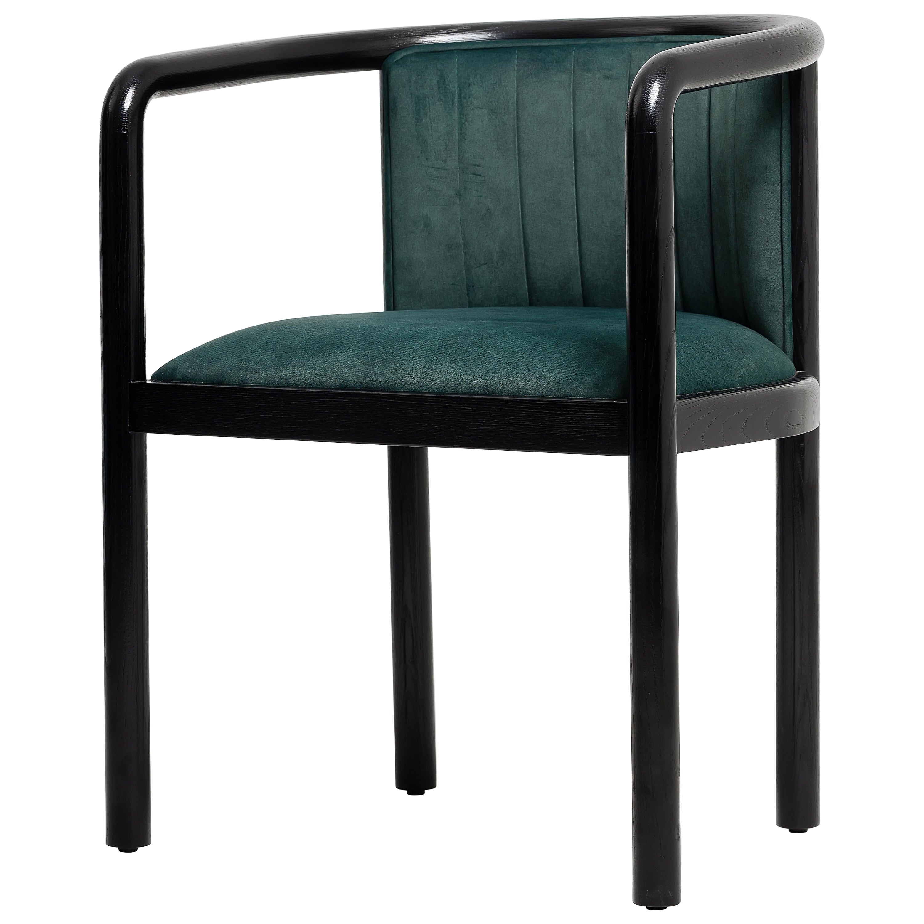Black Modern Alton Solid Wood Dining Chair For Sale