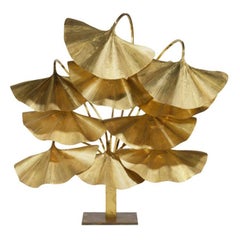 Tommaso Barbi, Bottega Gadda, Mid-Century Modern Ginkgo Floor Lamp, Brass, 1970s