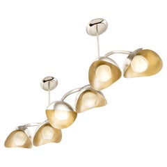 Serpente Ceiling Light by Gaspare Asaro- Polished Nickel and Satin Brass Finish