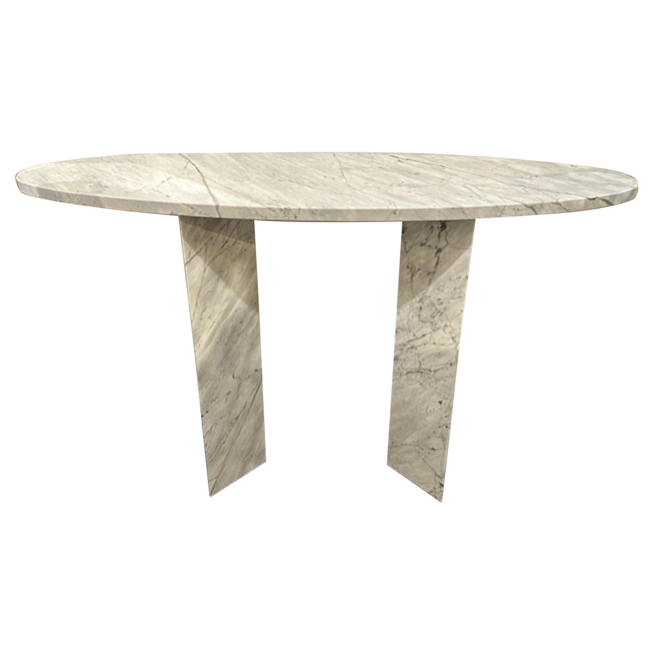 Modern Polished Carrara Marble Consoles
