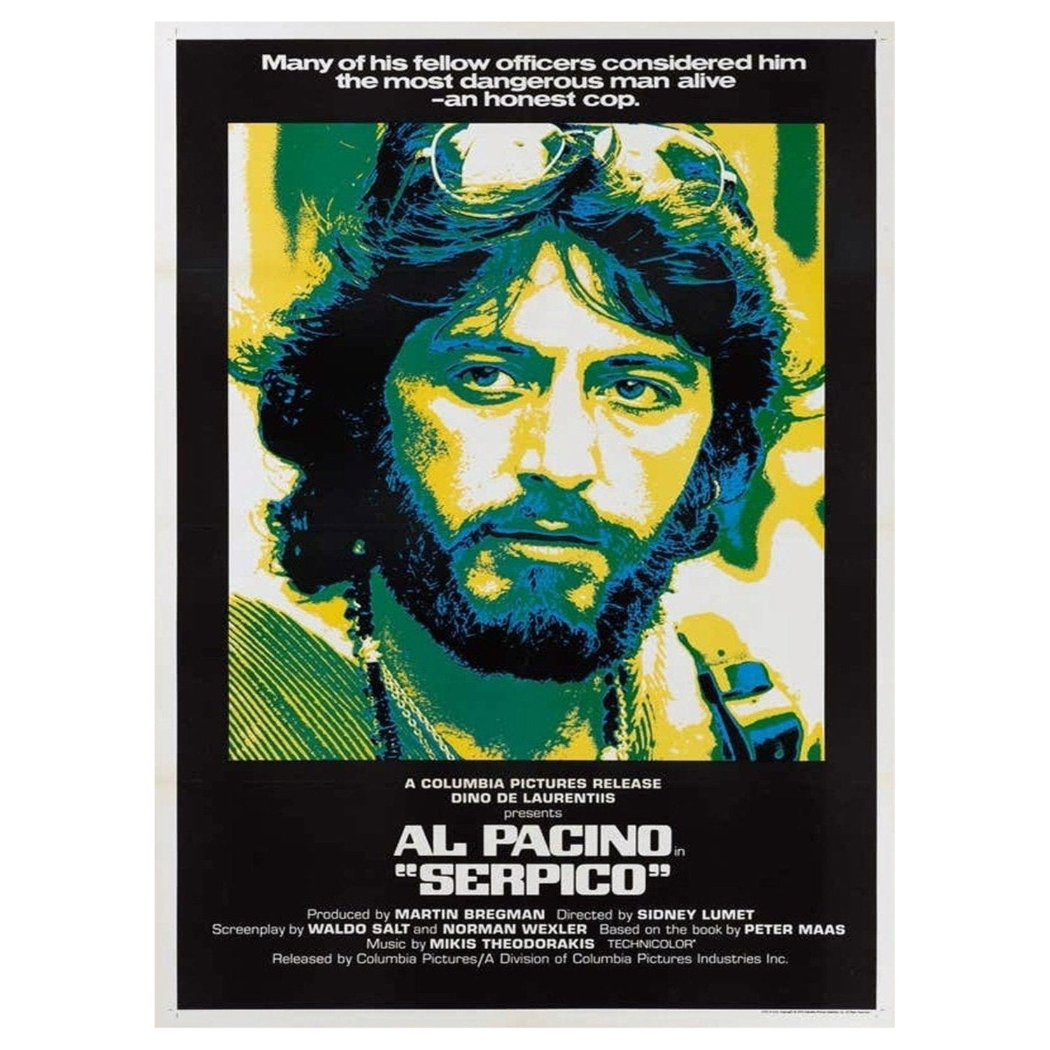 Affiche vintage originale de Serpico, 1973 en vente